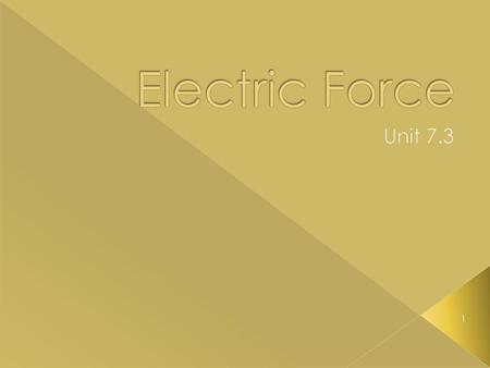 Electric Force Unit 7.3.