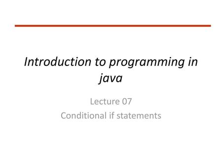 Introduction to programming in java