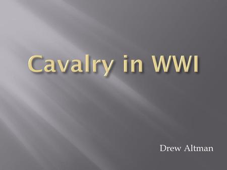 Cavalry in WWI Drew Altman.