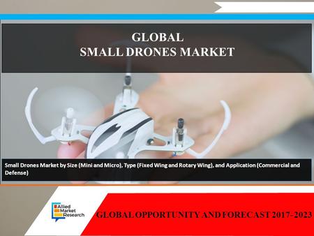 GLOBAL OPPORTUNITY AND FORECAST Small Drones Market by Size (Mini and Micro), Type (Fixed Wing and Rotary Wing), and Application (Commercial.