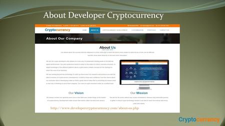 About Developer Cryptocurrency 