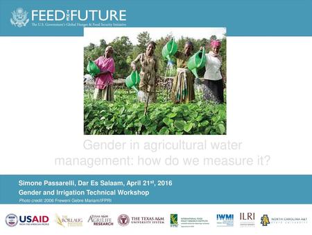 Gender in agricultural water management: how do we measure it?