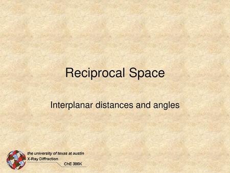 Interplanar distances and angles