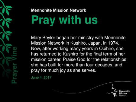 Mennonite Mission Network Pray with us