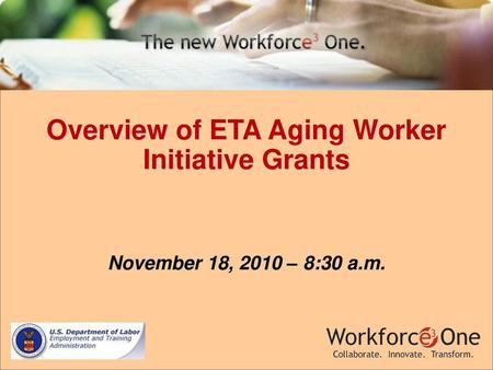 Overview of ETA Aging Worker Initiative Grants