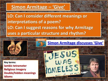 Simon Armitage – ‘Give’