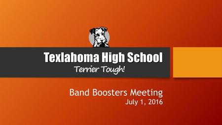 Band Boosters Meeting July 1, 2016