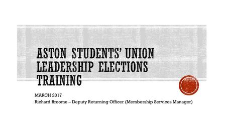 Aston students’ union leadership elections training