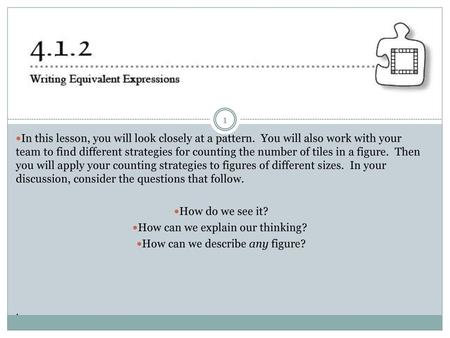 How can we explain our thinking? How can we describe any figure?