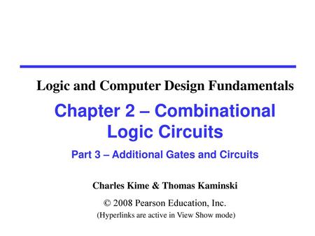 Overview Part 1 – Gate Circuits and Boolean Equations