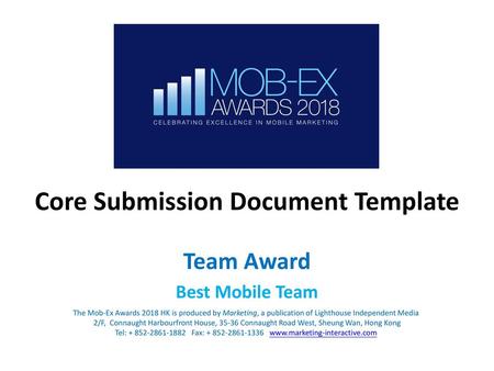 Core Submission Document Template