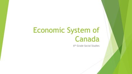 Economic System of Canada