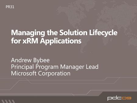 Managing the Solution Lifecycle for xRM Applications