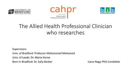 The Allied Health Professional Clinician who researches