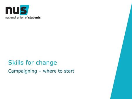 Skills for change Campaigning – where to start.