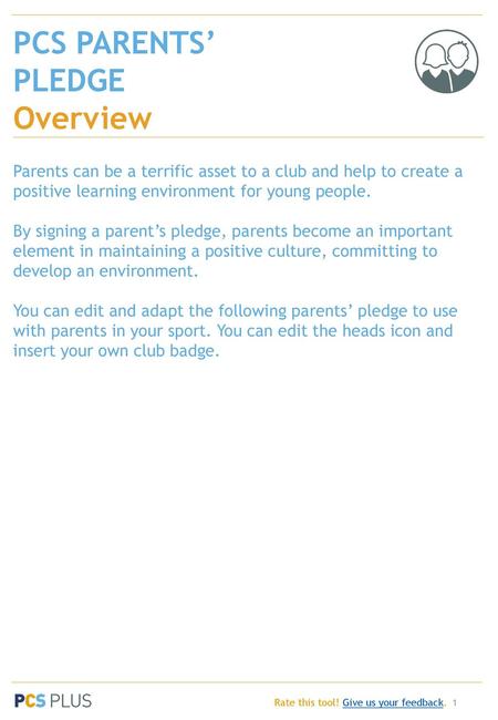 PCS PARENTS’ PLEDGE Overview