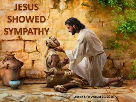 JESUS SHOWED SYMPATHY Lesson 8 for August 20, 2016.