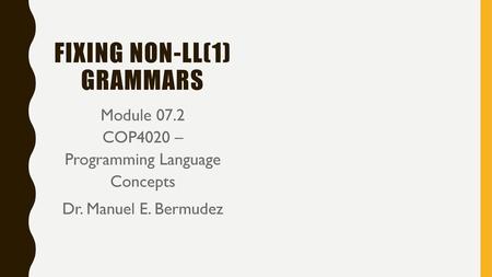 Fixing non-ll(1) grammars