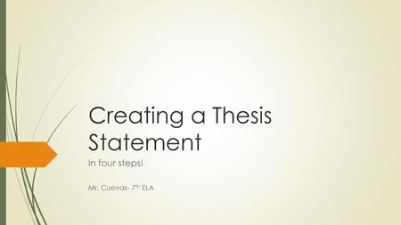 Creating a Thesis Statement