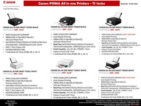 Canon PIXMA All in one Printers - TS Series