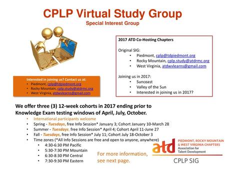 CPLP Virtual Study Group Special Interest Group