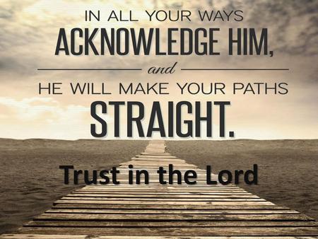 Trust in the Lord.