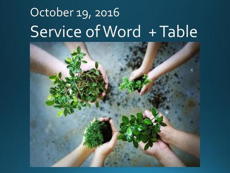 October 19, 2016 Service of Word + Table