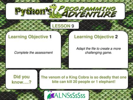 LESSON 9 Learning Objective 1 Learning Objective 2 Did you know….?