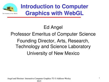 Introduction to Computer Graphics with WebGL