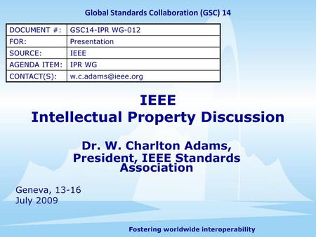 IEEE Intellectual Property Discussion