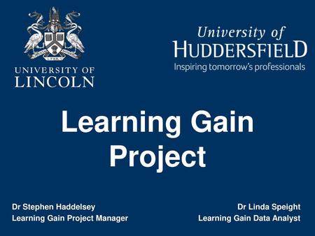 Dr Stephen Haddelsey Learning Gain Project Manager