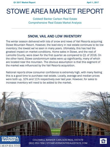 Stowe AREA Market Report