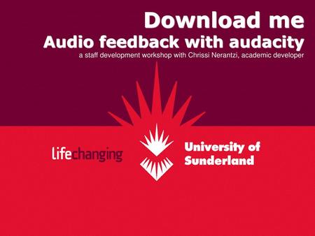 Download me Audio feedback with audacity