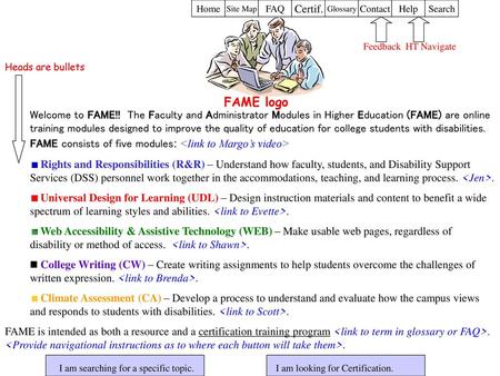 Home Site Map FAQ Certif. Glossary Contact Help Search