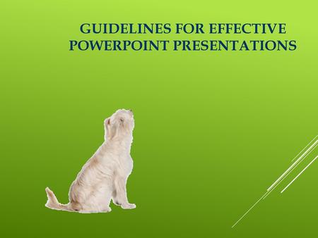 Guidelines for Effective PowerPoint Presentations