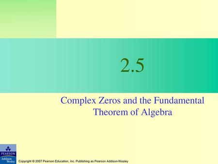 Complex Zeros and the Fundamental Theorem of Algebra