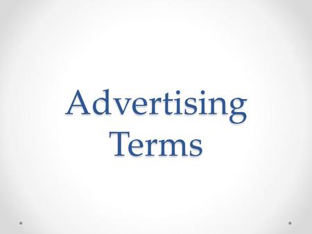 Advertising Terms.