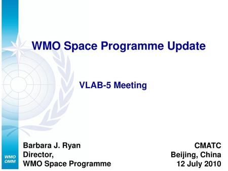 WMO Space Programme Update