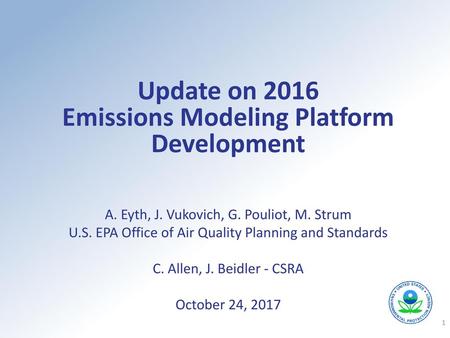 Update on 2016 Emissions Modeling Platform Development