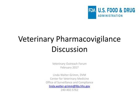 Veterinary Pharmacovigilance Discussion