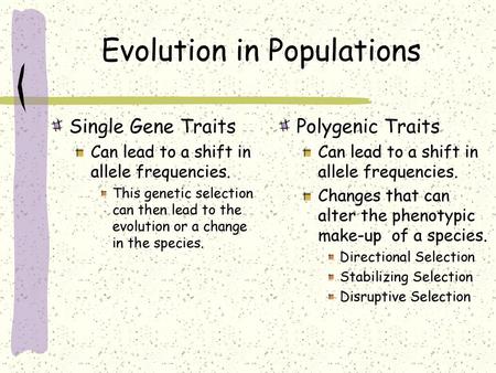 Evolution in Populations