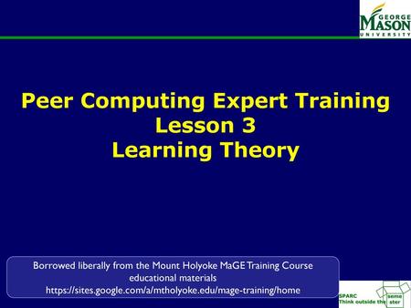 Peer Computing Expert Training Lesson 3 Learning Theory