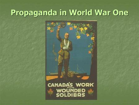 Propaganda in World War One