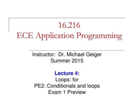 ECE Application Programming