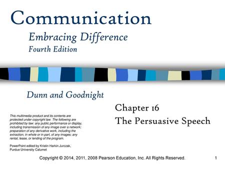 Chapter 16 The Persuasive Speech