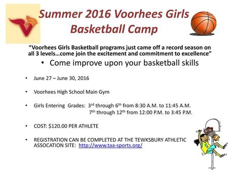 Summer 2016 Voorhees Girls Basketball Camp