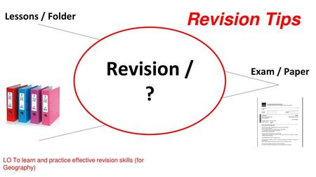 Revision / ? Revision Tips Lessons / Folder Exam / Paper