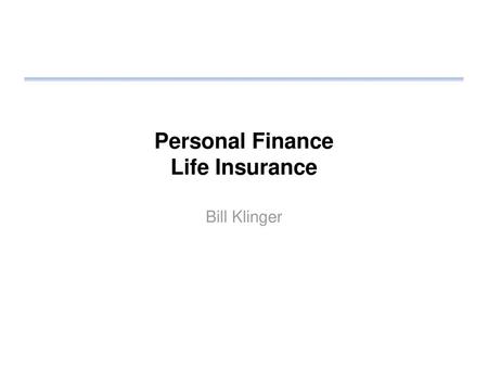 Personal Finance Life Insurance