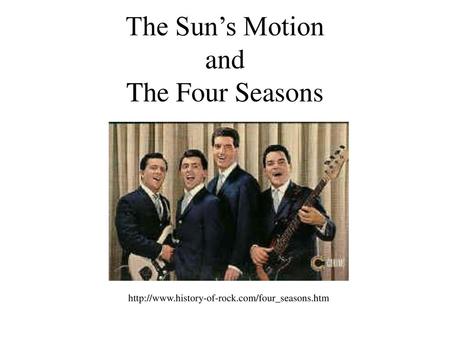 The Sun’s Motion and The Four Seasons