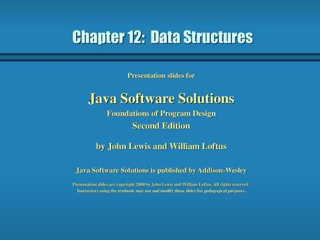 Chapter 12: Data Structures